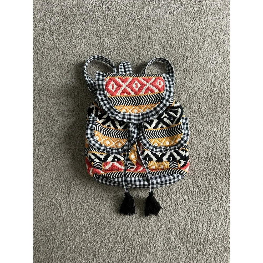 America & Beyond Boho Woven‎ Backpack